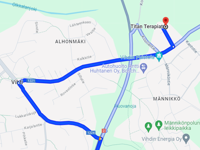 Hoitohuone sijaitsee Vihdissä, Irmelintiellä pihalla olevassa parakissa. Saat palvelun myös kotikäyntinä syyslumousta lukuunottamatta Irmelintie 7 Vihti